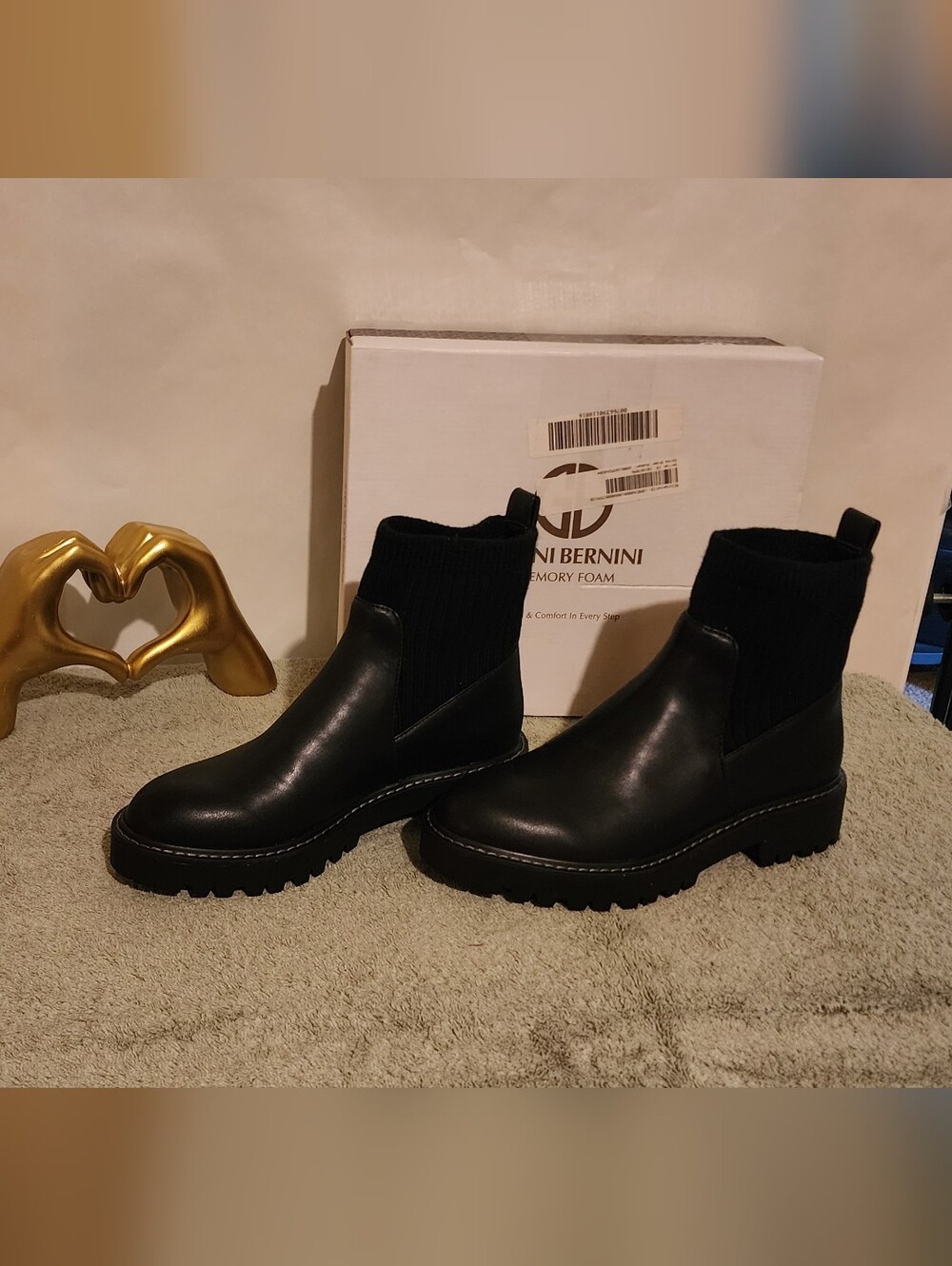 Giani Bernini Women’s Black Chelsea Knit Ankle Boots